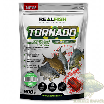 Прикормка Realfish Tornado Карась зелений часник