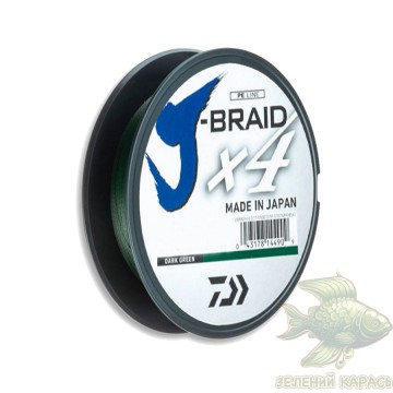 Шнур Daiwa J-Braid X4 Dark Green 135 м