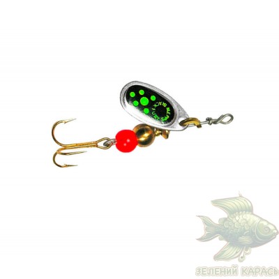 Обертова блешня Mepps Black Fury Silver/Green
