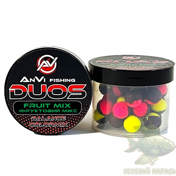 Комбінована насадка Anvi Fishing Duos 8 мм - фруктовий мікс Комбінована насадка Anvi Fishing Duos 8 мм - фруктовий мікс