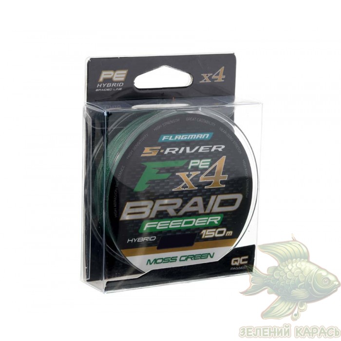 Шнур Flagman S-River PE Braid Hybrid F4 Feeder 150м Moss Green Шнур Flagman S-River PE Braid Hybrid F4 Feeder 150м Moss Green