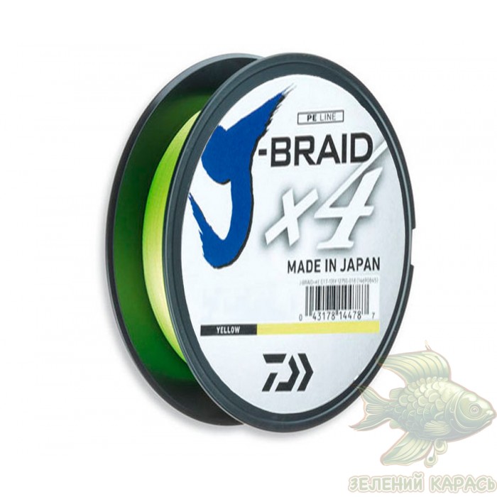 Шнур Daiwa J-Braid X4 Yellow 135 м Шнур Daiwa J-Braid X4 Yellow 135 м
