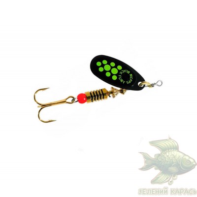 Обертова блешня Mepps Black Fury Black/Green