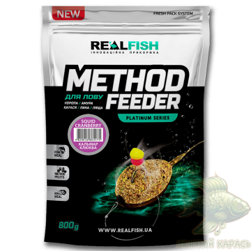 Прикормка Realfish Method Feeder Squid Cranberry