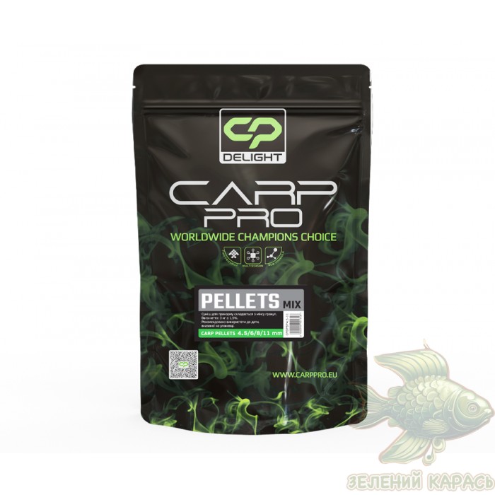 Пелетс Carp Pro Delight Carp Pellets Mix 3 кг 4,5/6/8/11 мм Пелетс Carp Pro Delight Carp Pellets Mix 3 кг 4,5/6/8/11 мм