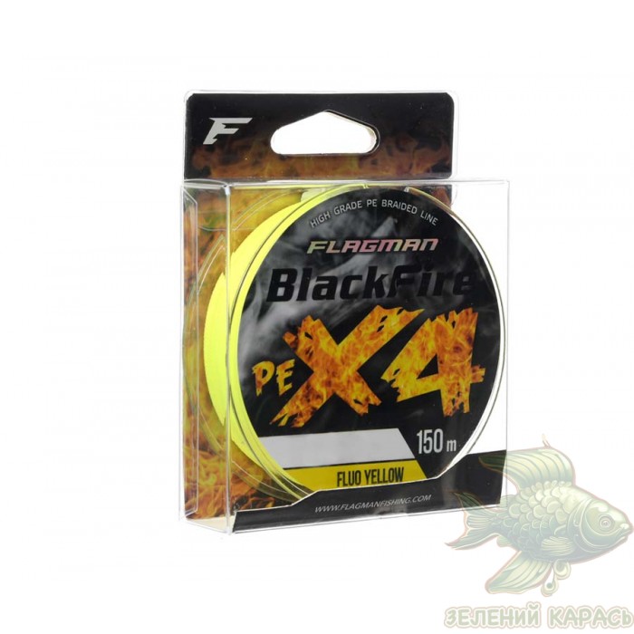 Шнур Flagman BlackFire PE X-4 150 м Fluo Yellow Шнур Flagman BlackFire PE X-4 150 м Fluo Yellow